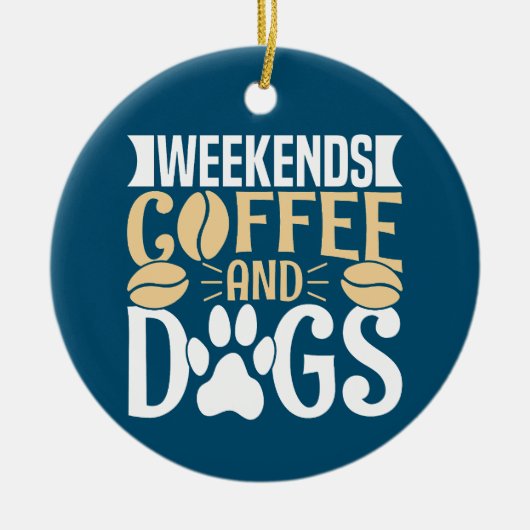 Weekends Coffee en Dogs Notitieboek Keramisch Ornament (Voorkant)