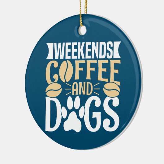 Weekends Coffee en Dogs Notitieboek Keramisch Ornament (Links)