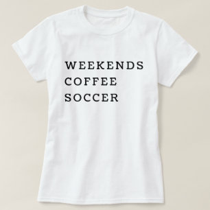 Weekends Coffee Voetbal Grappige Vrouwen Minimalis T-shirt