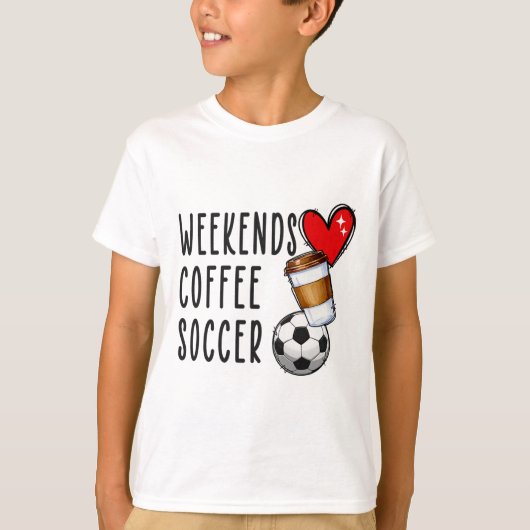 Weekends Coffee Voetbal  T-shirt (Voorkant)