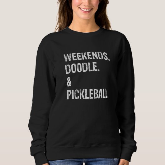 Weekends Doodle and Pickleball Cute Goldendoodle L Trui (Voorkant)