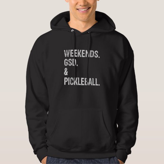 Weekends German Shepherd and Pickleball Hoodie (Voorkant)