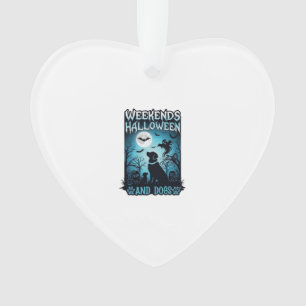 Weekends Halloween Honden Geest Volle Maan Silhoue Ornament