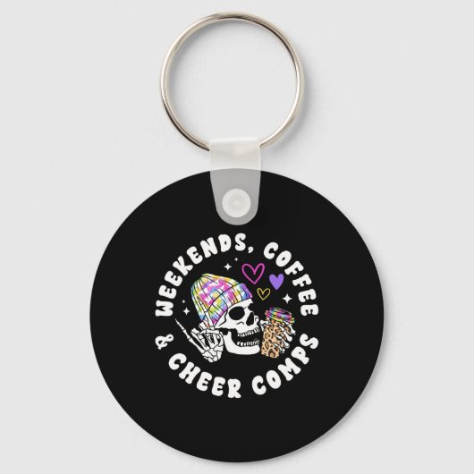 Weekends Koffie Cheer Comps Cheerleading Coach Che Sleutelhanger (Voorkant)