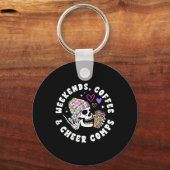 Weekends Koffie Cheer Comps Cheerleading Coach Che Sleutelhanger (Voorkant)