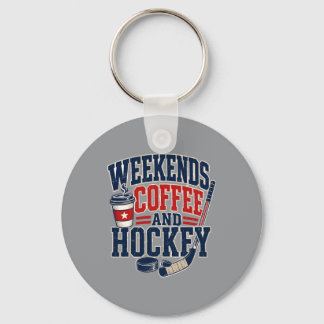 Weekends Koffie En Hockey Grappige Hockey Liefhebb Sleutelhanger