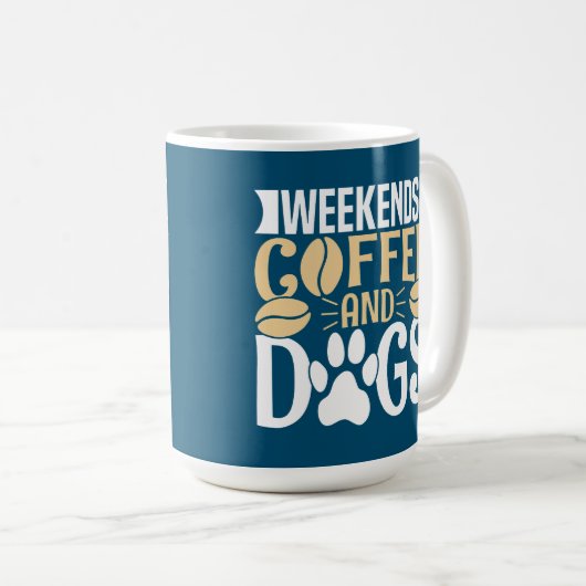 Weekends Koffie en Honden Koffiemok (Voorkant rechts)