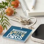 Weekends Koffie en Honden Sleutelhanger (Voorkant Rechts)