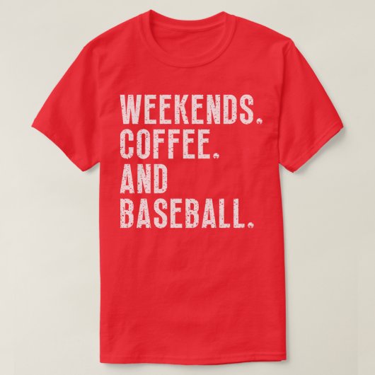 Weekends Koffie en Honkbal 28 T-shirt (Design voorkant)