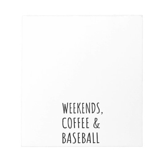 Weekends, koffie en honkbal i notitieblok (Voorkant)