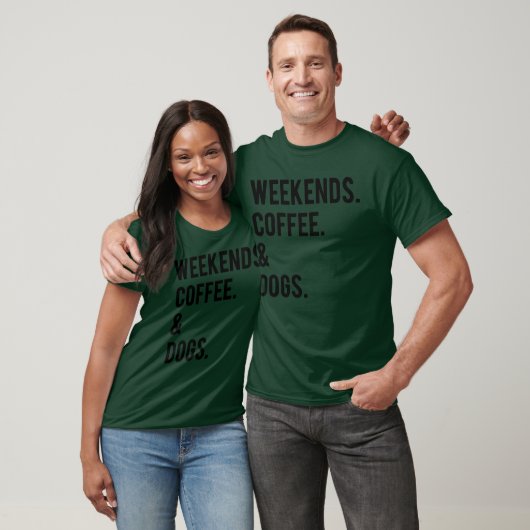 Weekends Koffie Honden vrienden retro T-shirt (Unisex)