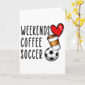 Weekends Koffie Voetbal Kaart (Gele Bloem)