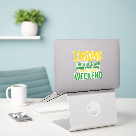 Weekends van de Unie Sticker (Laptop op bureau)