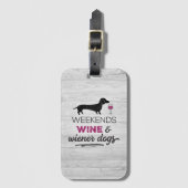 Weekends Wijn en Wijnstokhonden Bagagelabel (Voorkant (verticaal))