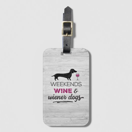 Weekends Wijn en Wijnstokhonden Bagagelabel (Voorkant (verticaal))