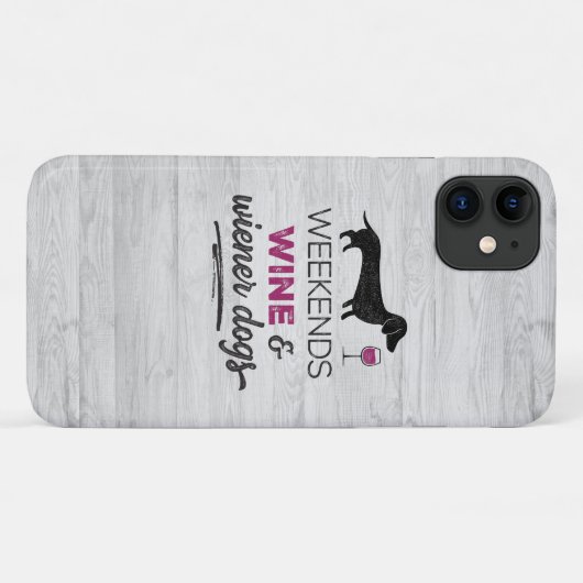Weekends Wijn en Wijnstokhonden Case-Mate iPhone Case (Achterkant (horizontaal))