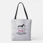 Weekends Wijn en Wijnstokhonden Tote Bag (Achterkant)
