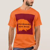 Weekends zijn het beste motief op paarse t-shirt (Voorkant)
