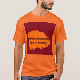 Weekends zijn het beste motief op paarse t-shirt