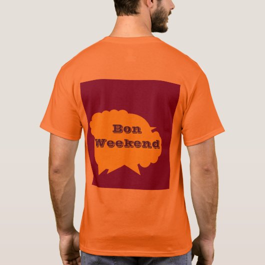 Weekends zijn het beste motief op paarse t-shirt (Achterkant)