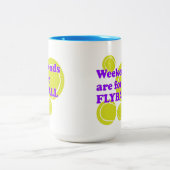 Weekends zijn voor FLYBALL Tweekleurige Koffiemok (Center)