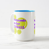 Weekends zijn voor FLYBALL Tweekleurige Koffiemok (Voorkant links)
