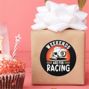 Weekends zijn voor het racen van grappige Dirt Bik Ronde Sticker