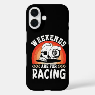 Weekends zijn voor racen Grappige Dirt Bike Art Mo iPhone 16 Hoesje