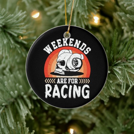 Weekends zijn voor racen Grappige Dirt Bike Art Mo Keramisch Ornament (Boom)
