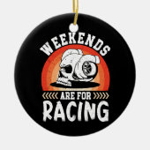 Weekends zijn voor racen Grappige Dirt Bike Art Mo Keramisch Ornament (Voorkant)