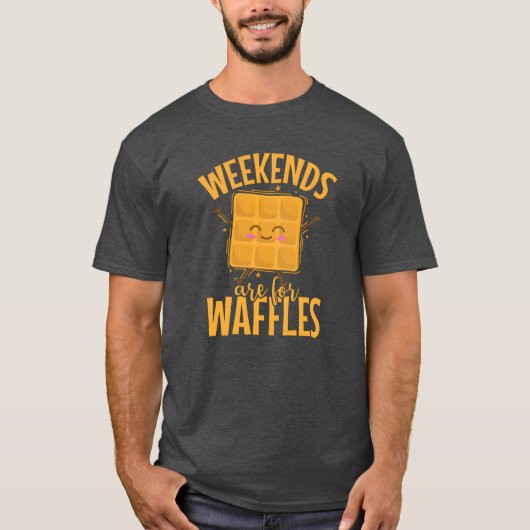 Weekends zijn voor Waffles Snack Biscuits cadeau T-shirt (Voorkant)