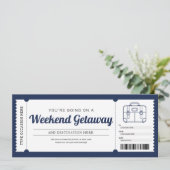 Weekenduitstap Blauwe Cadeaoreis Reisvoucher Kaart (Staand voorkant)