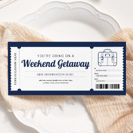 Weekenduitstap Blauwe Cadeaureis Reisvoucher Kaart