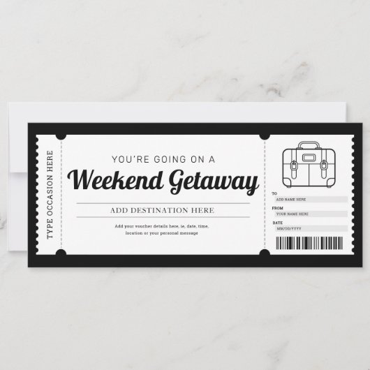 Weekenduitstap Cadeaoreis Reisvoucher Kaart (Voorkant)