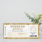 Weekenduitstap Cadeaoreis Reizen Gouden Coupon Kaart (Staand voorkant)