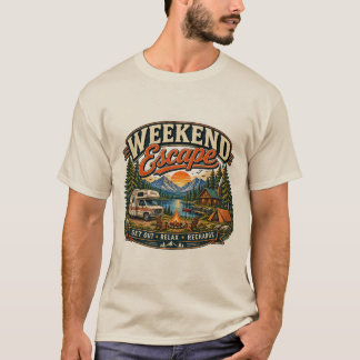 Weekenduitstap Camping RV Bergmeer Vintage T-shirt