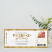 Weekenduitstap Goud Cadeaoreis Reisvoucher Kaart (Staand voorkant)