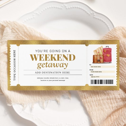 Weekenduitstap Goud Cadeaoreis Reisvoucher Kaart
