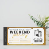 Weekenduitstap Gouden Cadeaubewijs Reisvoucher Kaart (Staand voorkant)