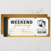 Weekenduitstap Gouden Cadeaureis Voucher Kaart (Voorkant / Achterkant)