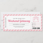 Weekenduitstap Roze Cadeaubon Reisvoucher Kaart (Voorkant)