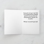 Weekendverblijf met Frog Design Bedankkaart (Binnen)