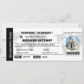 Weekendverrassing Getaway Boarding pass Ticket Kaart (Voorkant)