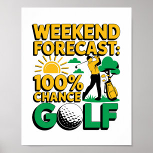 Weekendvoorspelling 100% kans op golf poster