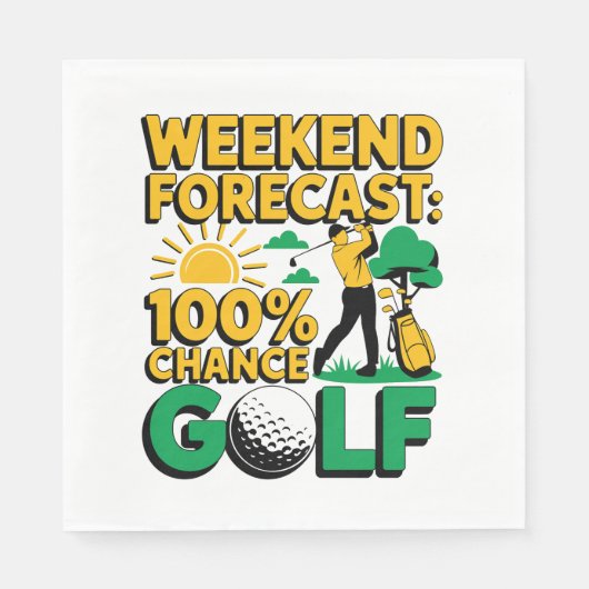 Weekendvoorspelling 100% kans op golf servet (Voorkant)