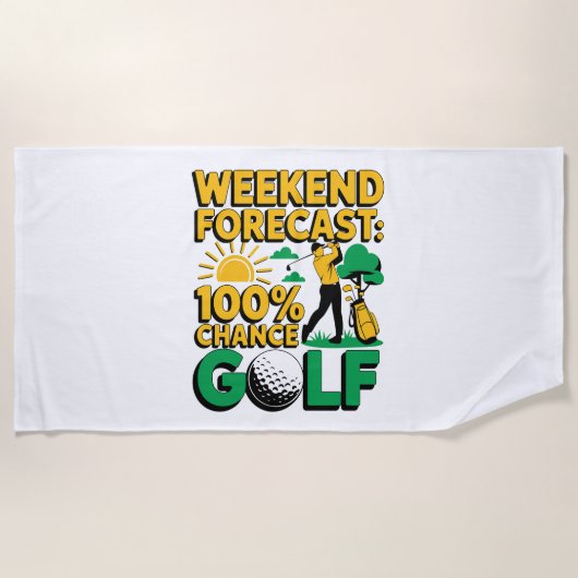 Weekendvoorspelling 100% kans op golf strandlaken (Voorkant)