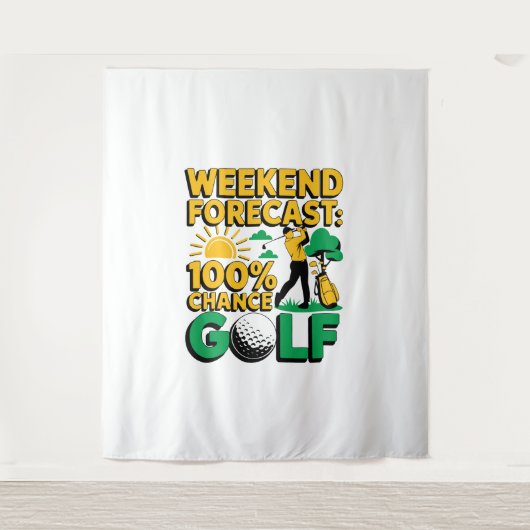 Weekendvoorspelling 100% kans op golf wandkleed (Voorkant)