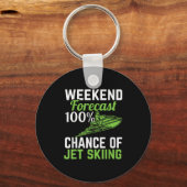 Weekendvoorspelling 100% Kans op Jetskiën, Grappig Sleutelhanger (Voorkant)