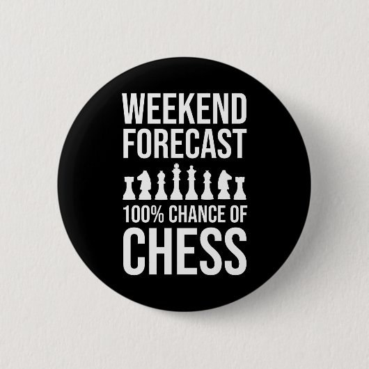 Weekendvoorspelling - 100% Kans op Schaken Ronde Button 5,7 Cm (Voorkant)