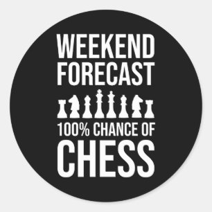 Weekendvoorspelling - 100% Kans op Schaken Ronde Sticker